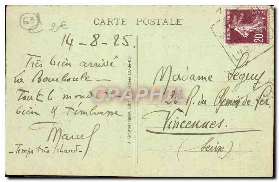 CPA L'Auvergne Chateau De Murols — Rückseite