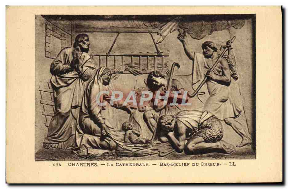 CPA Chartres La Cathedrale Bas Relief Du Choeur