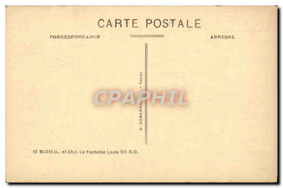CPA Blois La Fontaine Louis XII — Verso
