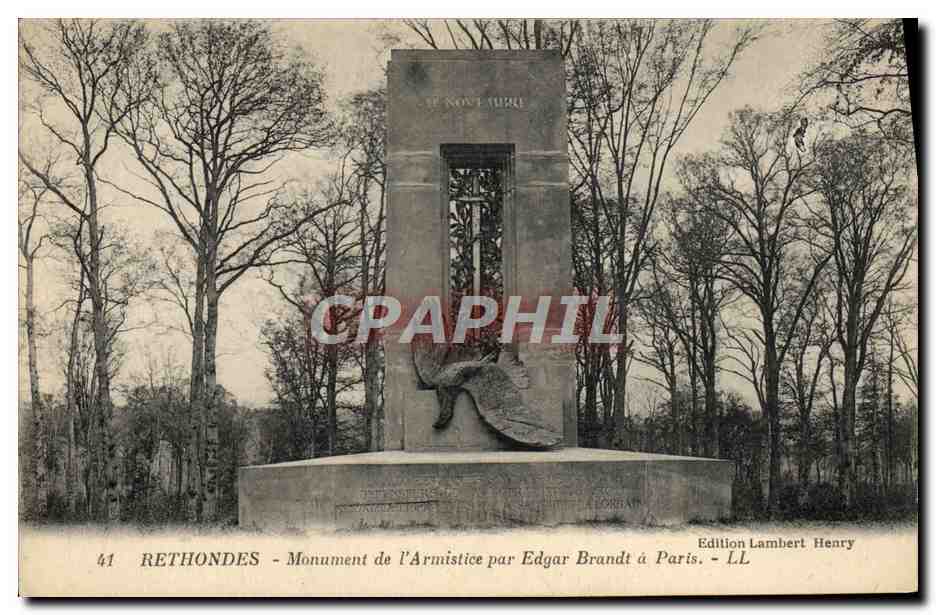 Rethondes - Monument de l'Armistice par Edgar Brandt à Paris — Édition Lambert Henry