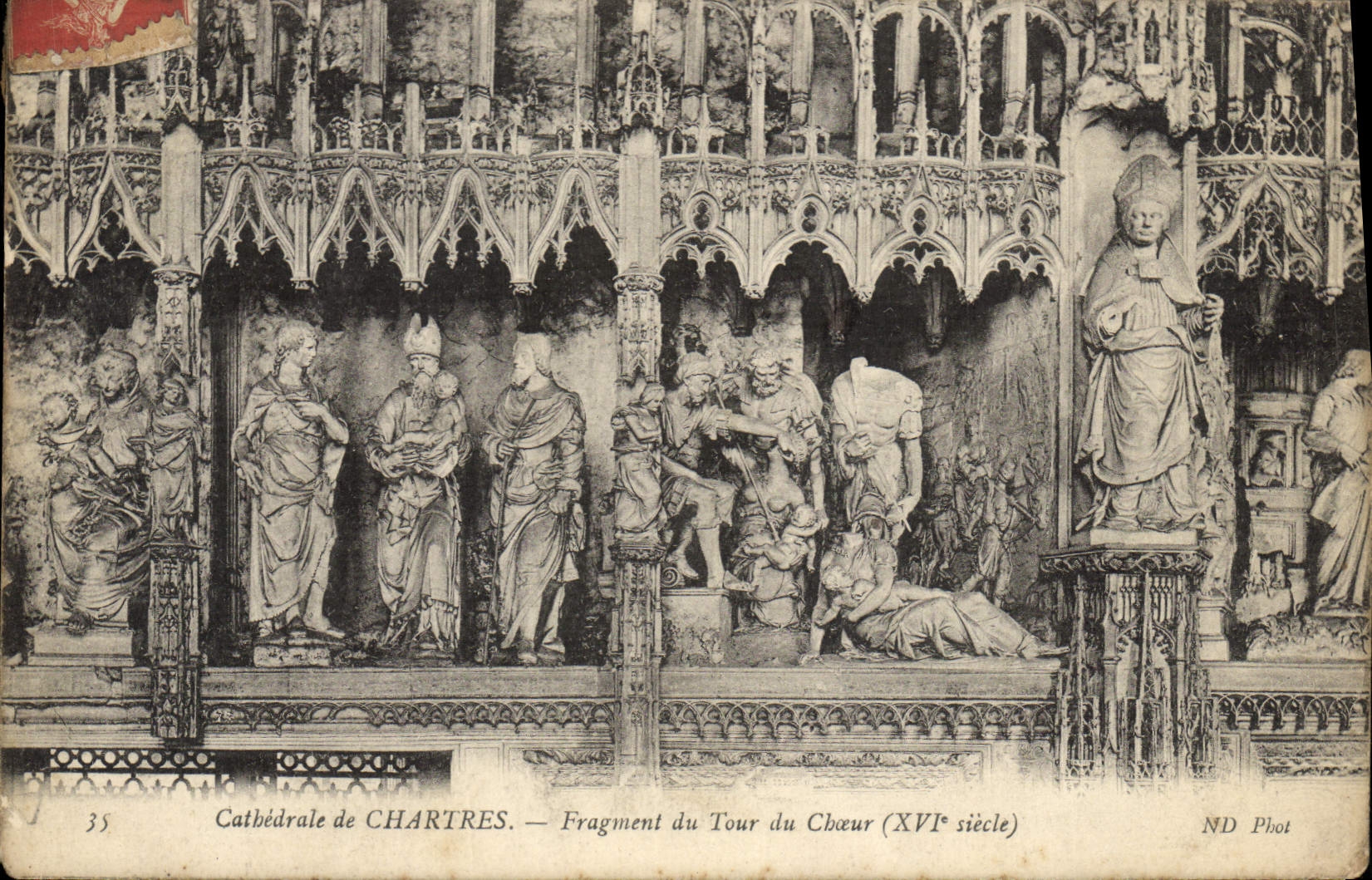CPA Cathedrale De Chartres Fragment Du Tour Du Choeur