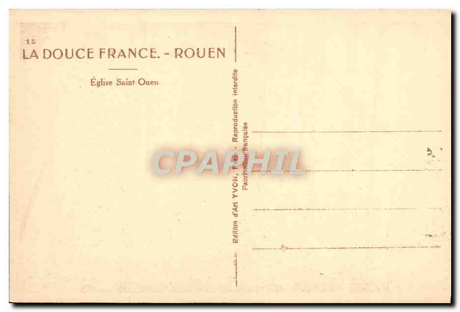 CPA Rouen Eglise Saint Ouen — Verso