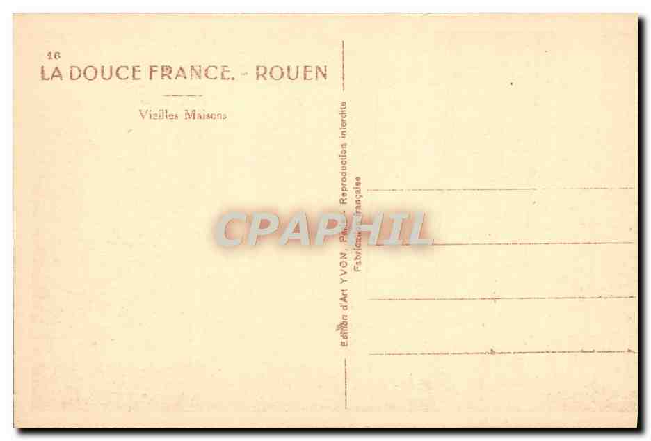 CPA Rouen Vizilles Maisons — Verso