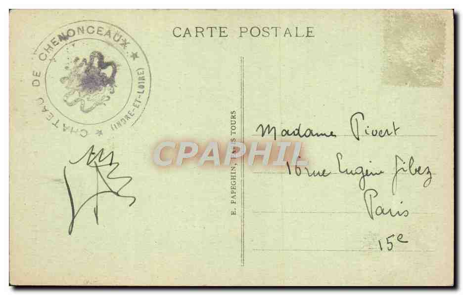 CPA Chenonceaux Le Chateau Chambre Francois 1er Credence italienne  — Rückseite