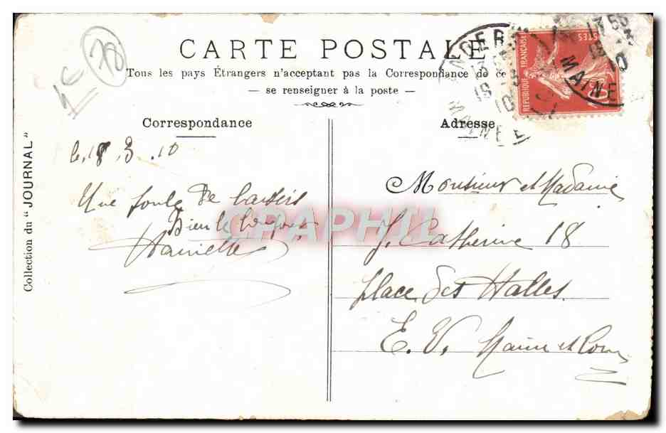 CPA Versailles Falais La Chapelle — Verso