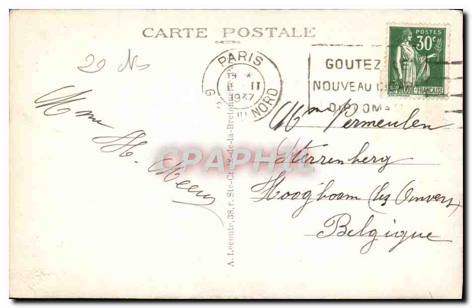 CPA Paris Basilique Du Sacre Coeur De Montniartre — Rückseite