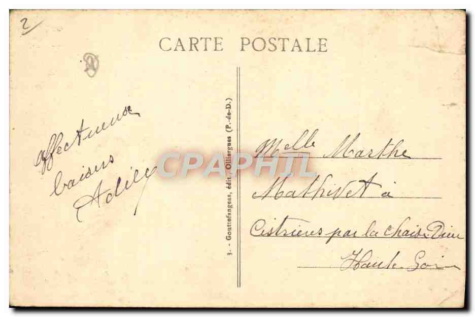 CPA Sommet Du Puy De Dome Les Ruines Du Temple de Mercure et l'observatoire — Verso