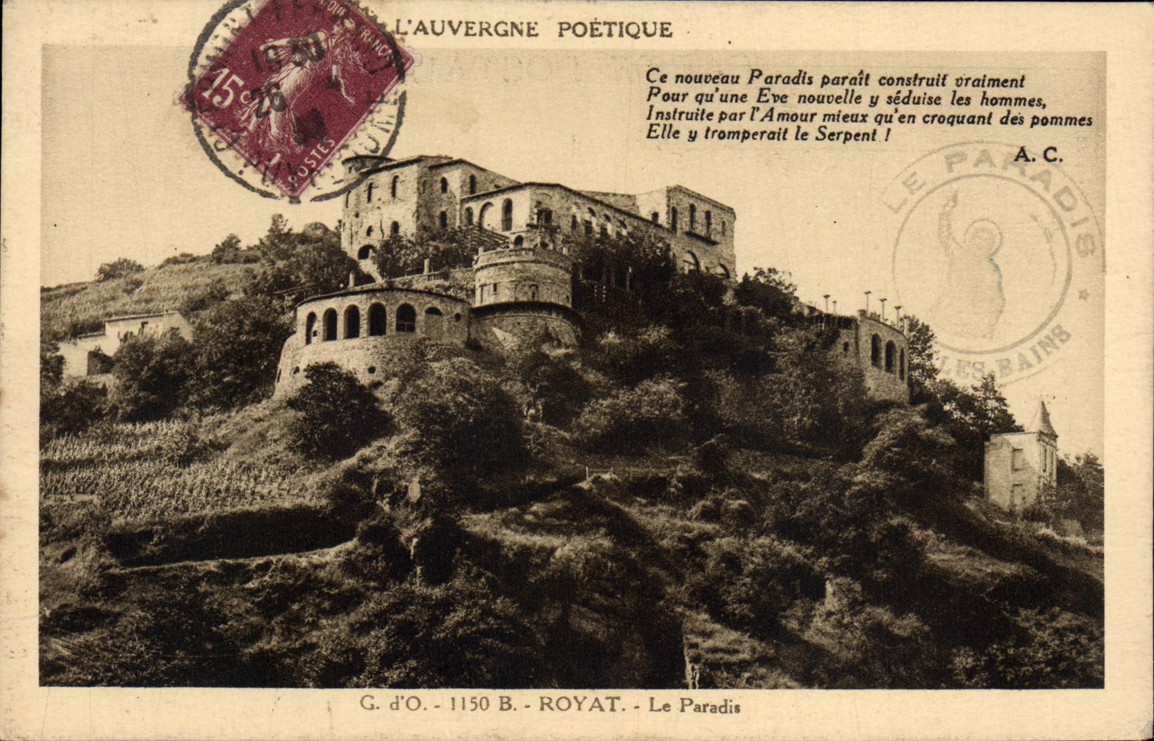 Le Paradis - Royat — L'Auvergne Poétique — G. d'O. - 1150 B. - Royat
