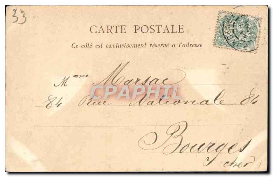 CPA Bordeaux Eglise Saint Seurin — Verso