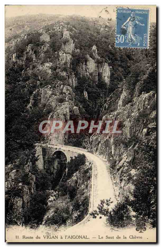 CPA Route Du Vigan A I'Aigonal Le Saut De La Chevre