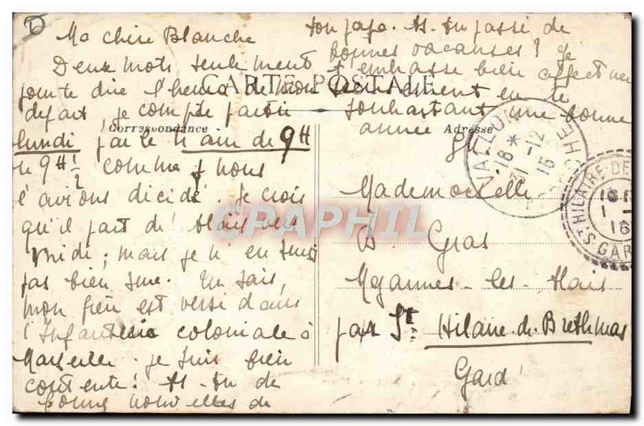 CPA Nimes Le Pont Du Gard — Rückseite