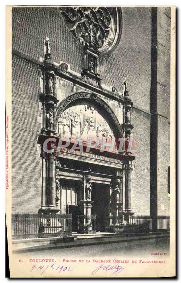 Toulouse - Église de la Dalbade (Relief de Falguières) — éditeur Toulouse, imp. Rives, n° 5