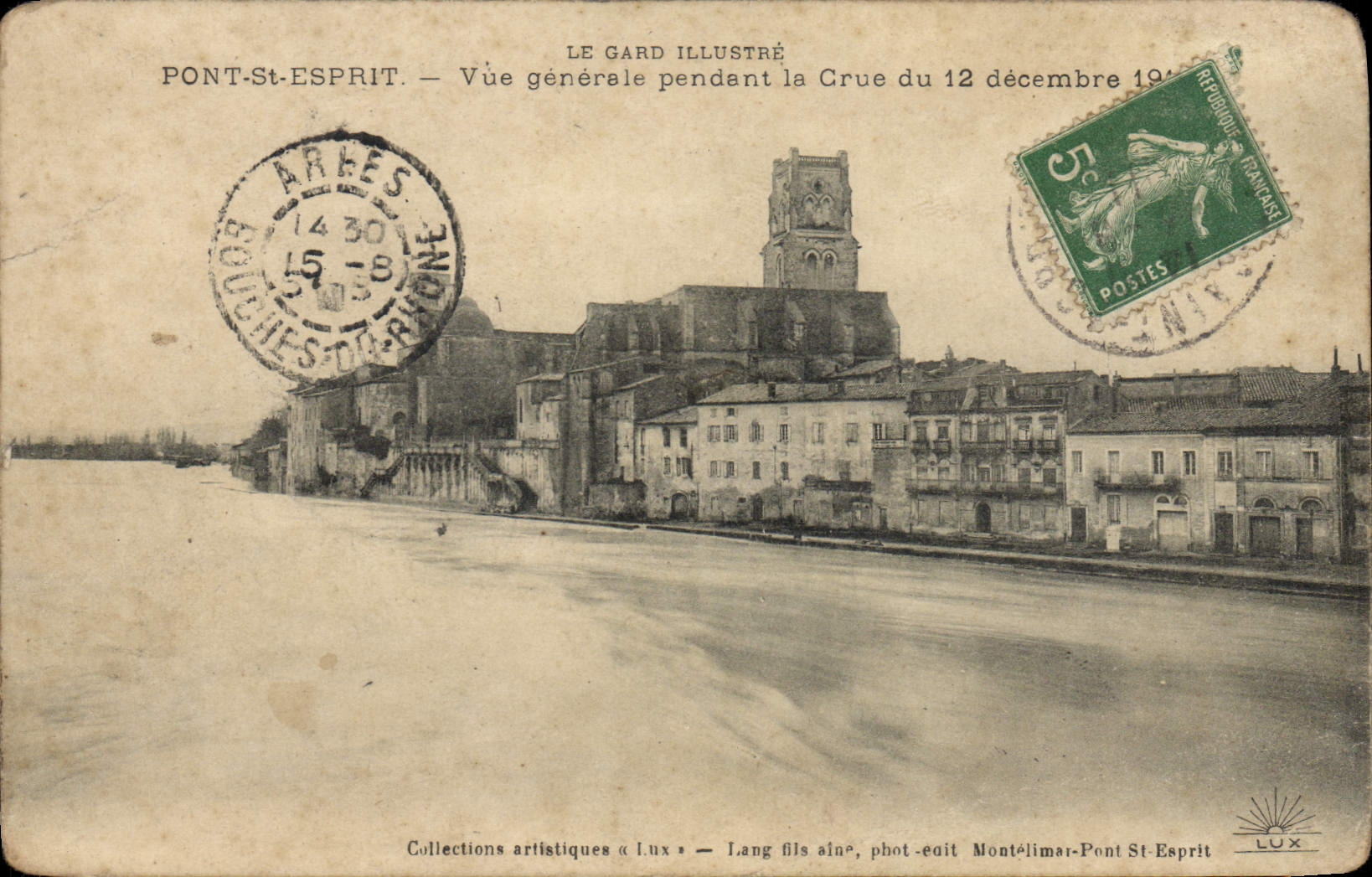 CPA Pont St Esprit Vue Generale Pendent La Cure du 12 decembre 