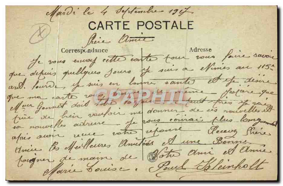 Nîmes — Le Canal de la Fontaine — A. R. n°72 — Verso