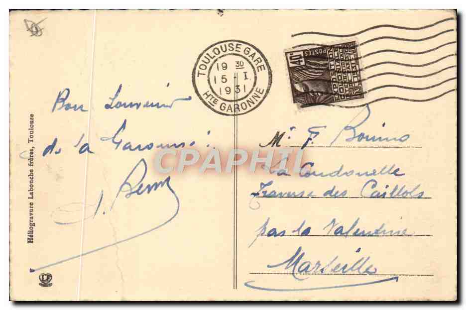 CPA Toulouse Vue Generale Sur La Garonne — Rückseite