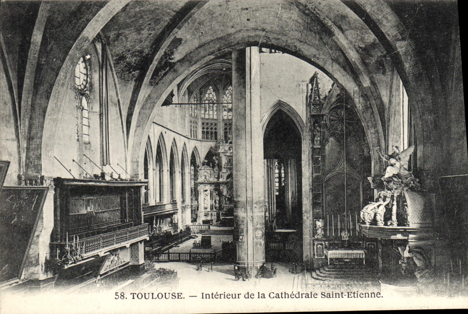 Toulouse — Intérieur de la Cathédrale Saint-Etienne — Phototypie d'Art et d'Industrie du Sud-Ouest