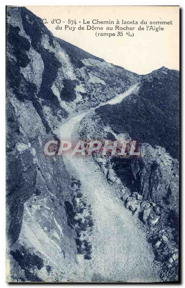 CPA Le Chemin A Lacets Du Sommet Puy De Dome Au Rocher De I'Aigle