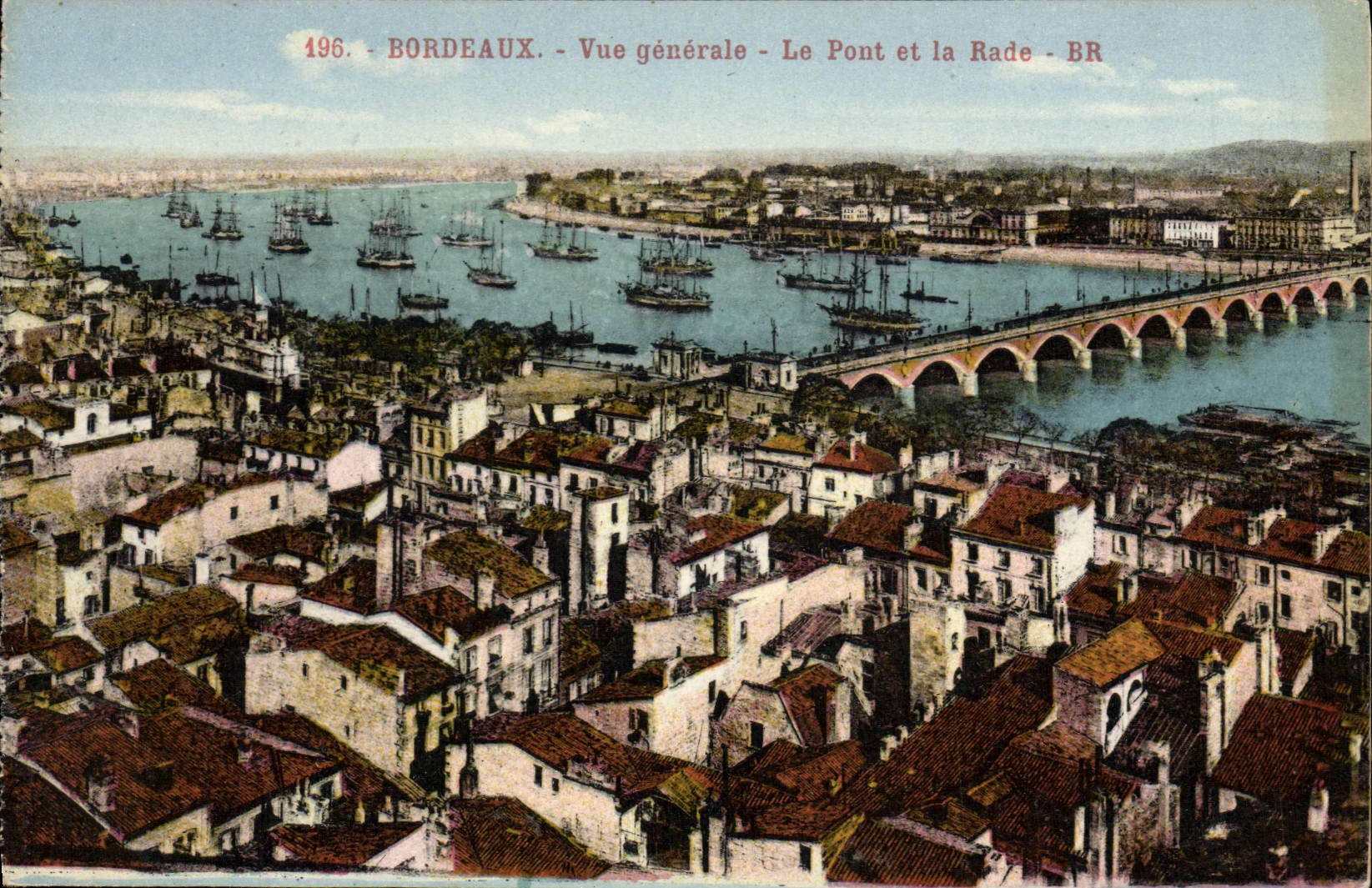 CPA Bordeaux Vue Generale Le Pont Et La Rade