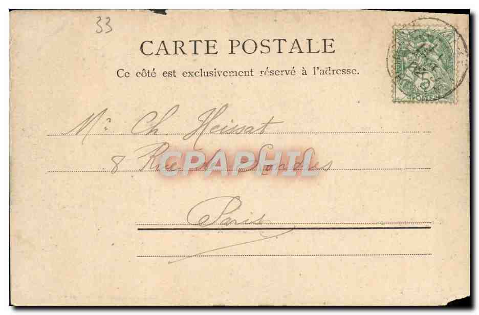 CPA Bordeaux Le Jardin public — Rückseite