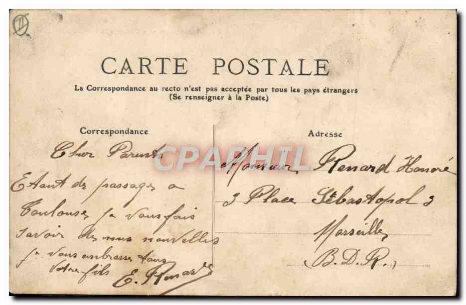 CPA Toulouse La Garonne Et Le Pont Suspendu — Verso