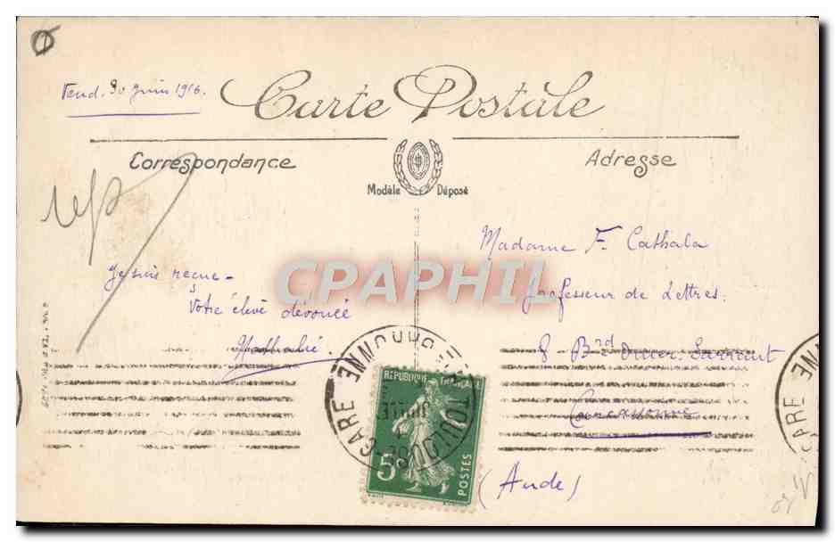 Toulouse — Le Jardin Royal — LL, n° 136 — Verso