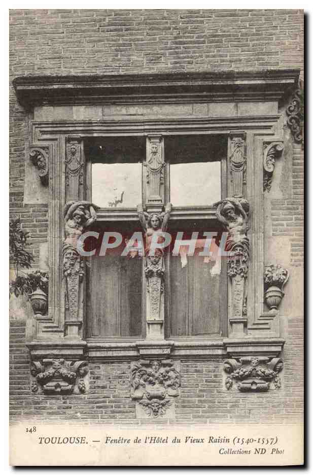 CPA Toulouse Fenetre De I'Hotel Du Vieux Raisin