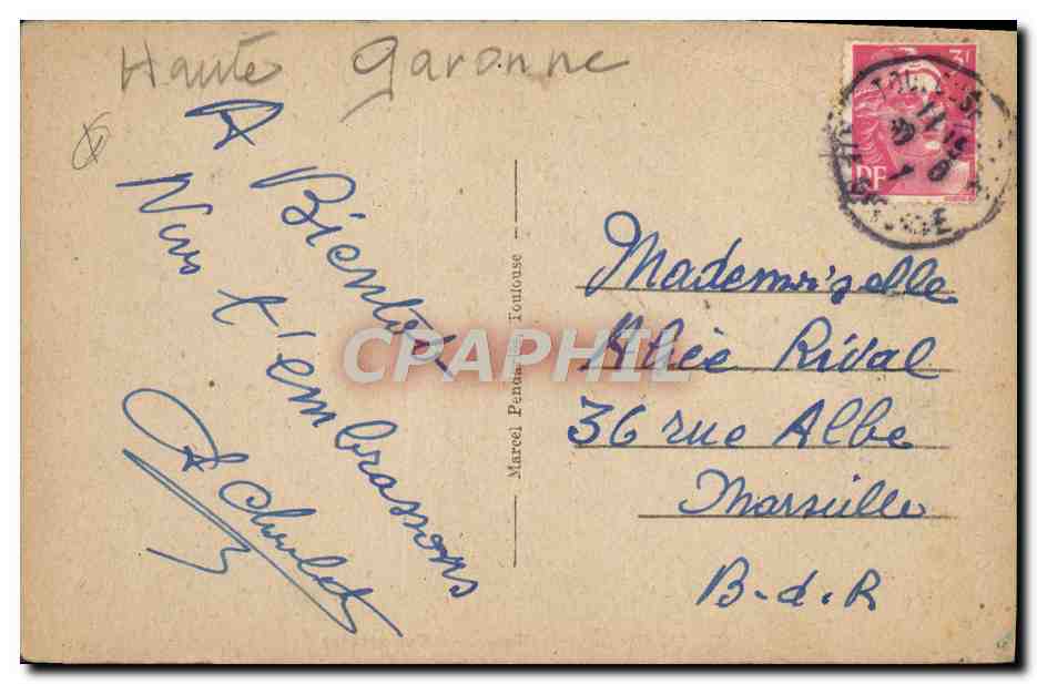 CPA Toulouse Vue Generale — Verso