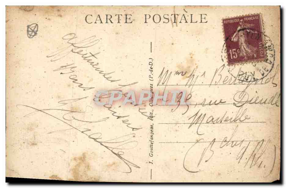 Le PUY-de-DOME — Vue de La Font-de-l'Arbre — J. Gouttefongeas, édit. (P.-d.-D.) — Reverso
