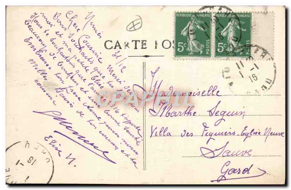 Nîmes - Les Arènes — vue de l'amphithéâtre antique — éditeur Marchat, n°4 — Rückseite