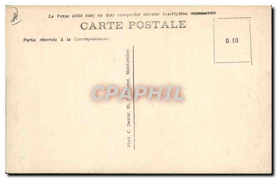 Aigues-Mortes — La Tour de Constance et le Canal de la Grande Robine — Mignon, tabac — Verso