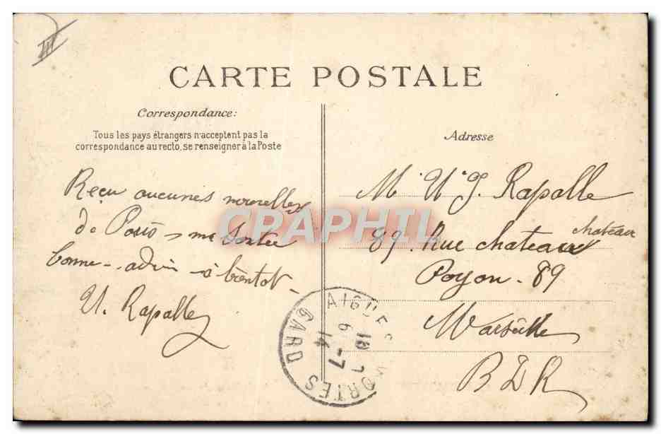 Aiguesmortes — Tour de Constance et le Château du gouverneur — Éditeur E.P.D. n°2091 — Verso