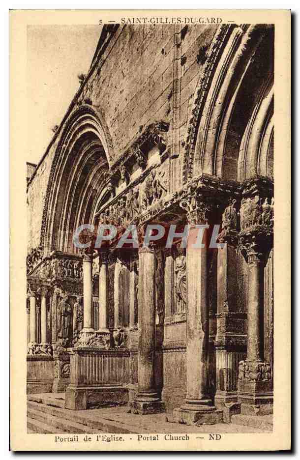 Saint-Gilles-du-Gard — Portail de l'église — éditeur Letellier, Paris