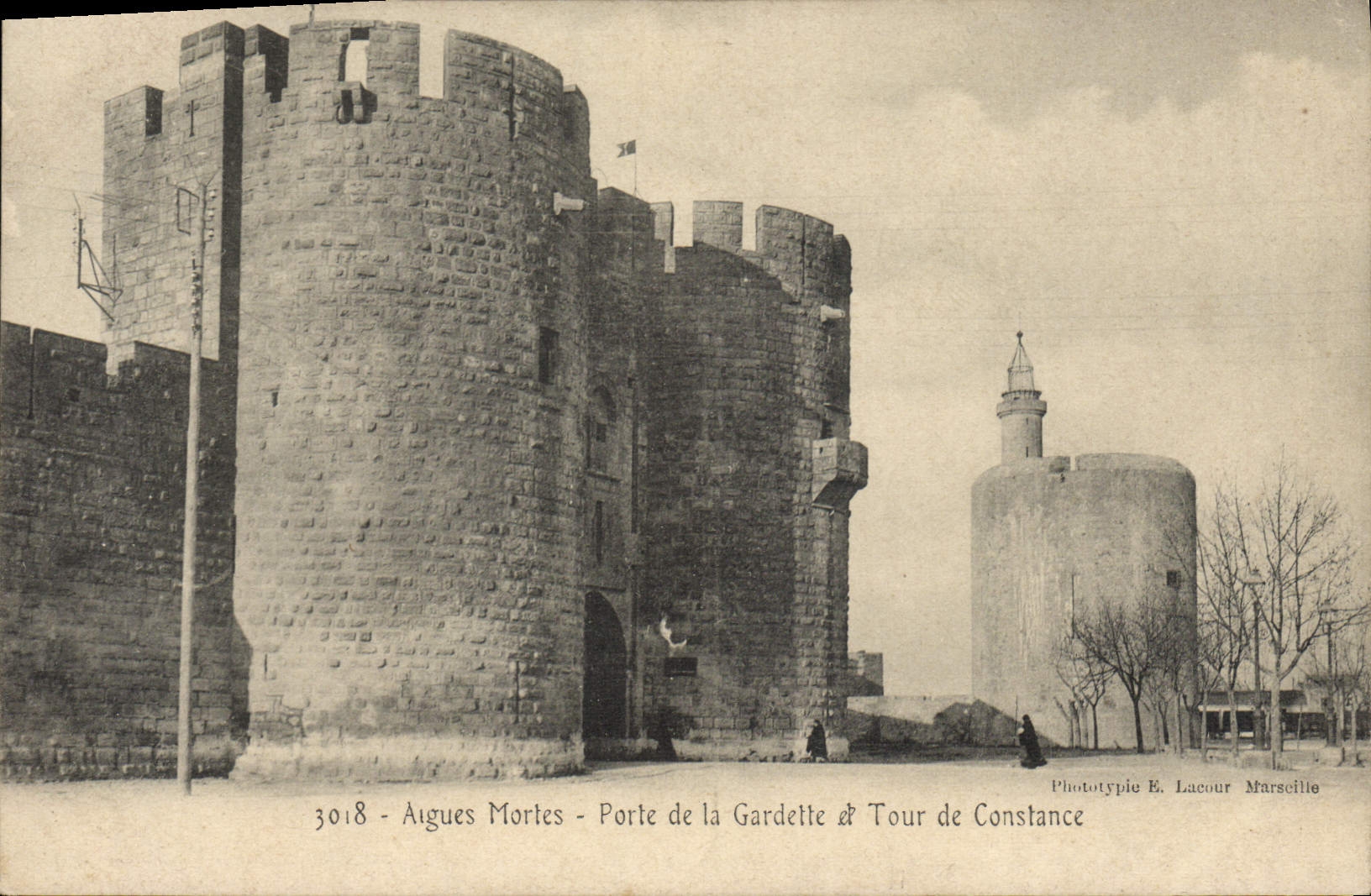 Aigues Mortes - Porte de la Gardette & Tour de Constance — Phototypie K. Lacour Marseille
