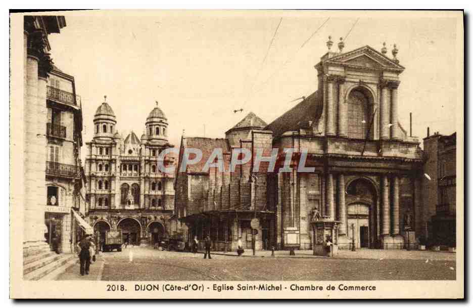 CPA Dijon Eglise Saint Michel Chambre de commerce
