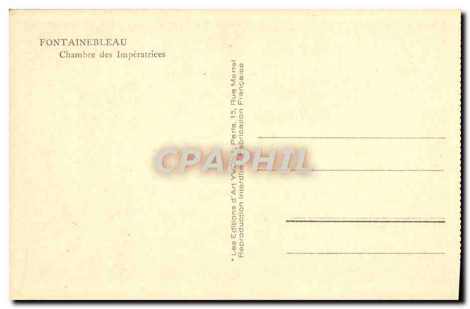 Cámara de las Emperatrices — Fontainebleau — Éditions d'Art Martel — Reverso