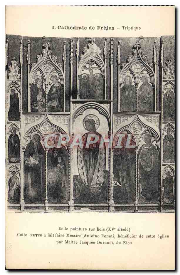 CPA Cathedrale De Frejus Triptique Belle peinture sur bois 