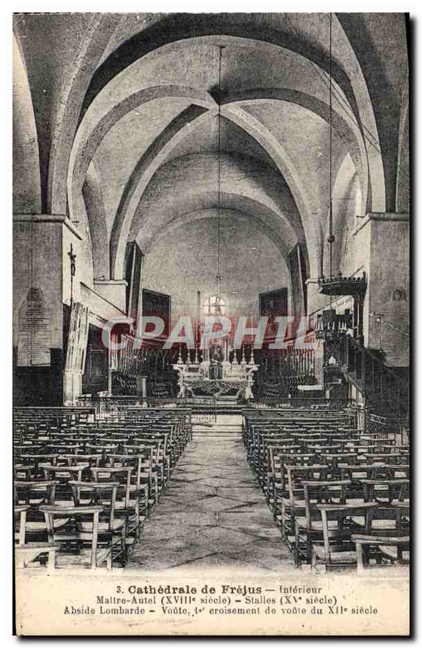CPA Cathedrale De Frejus Maitre autel Stalles Abside lombarde 