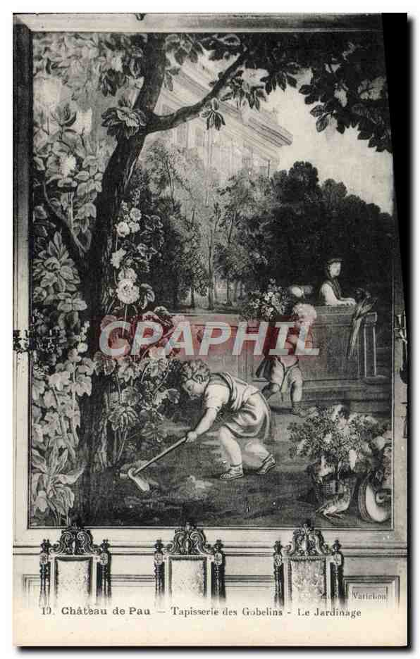 CPA Pau Chateau Tapisserie des Gobelins Le jardinage
