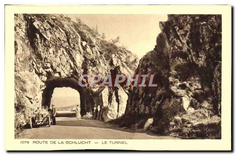 CPA Route De La Schlucht le tunnel Automobile