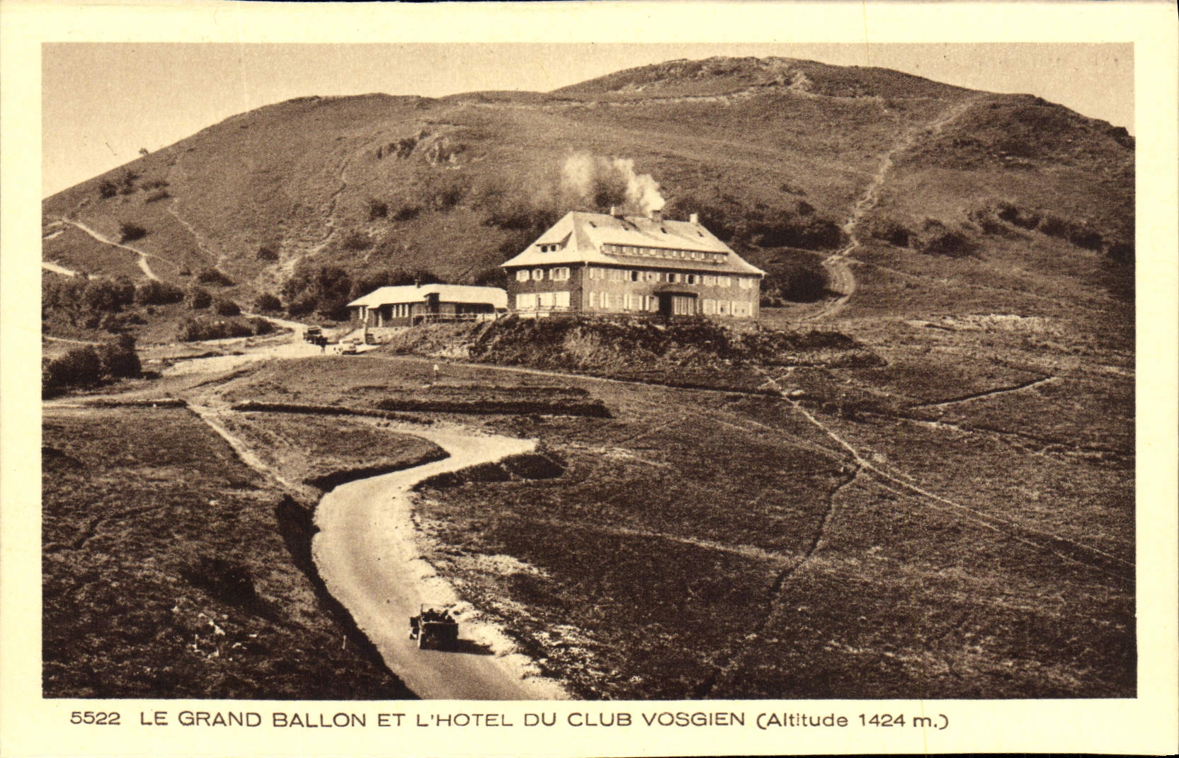 Le Grand Ballon et l'Hôtel du Club Vosgien — Altitude 1424 m. — Braun & Cie, Dornach