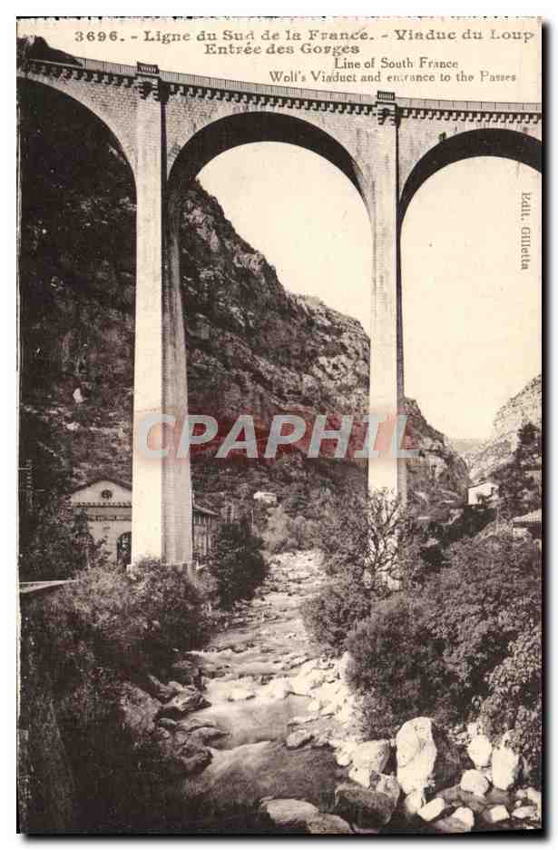 CPA Viaduc Du Pont du Loup Entree des gorges