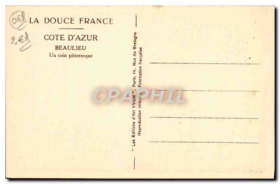 CPA Beaulieu Un Coin Pittoresque — Verso