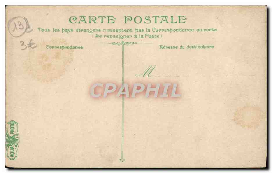 Jardin de la Fontaine — Dijon, France — éditeur AQUA PARIS, n°132 — Verso