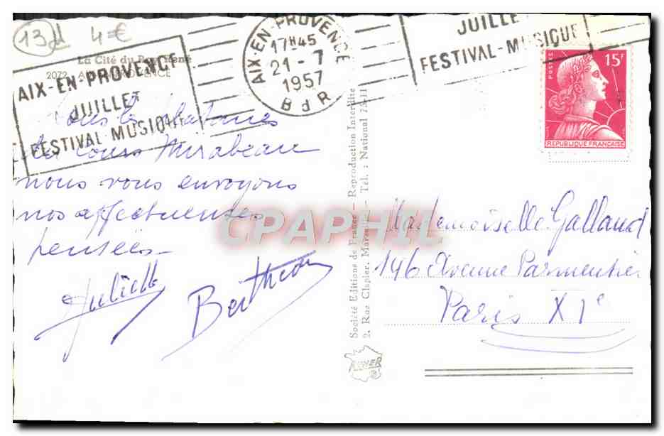 Aix-en-Provence — Ses Fontaines — Éditions Glapier — Verso