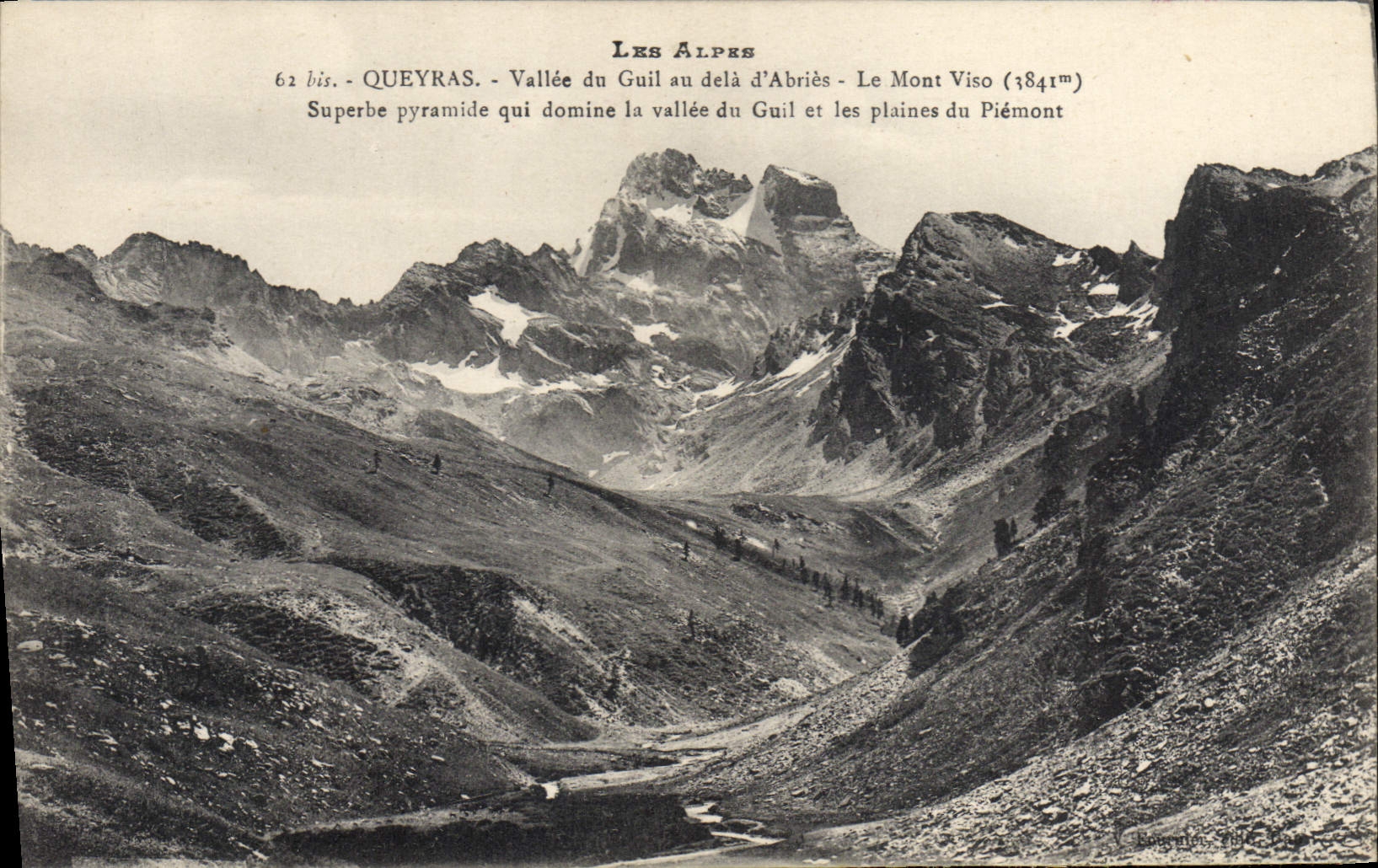 Mont Viso (3841m) — Vue panoramique — Queyras, éditeur H. Béguin, n° 62 bis