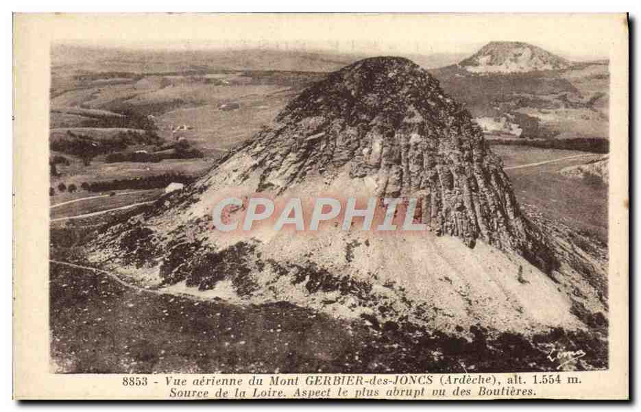 CPA Mont Gerbier Des Joncs Vue Aerienne Source de la Loire ASpect le plus abrupt vu des Boutieres