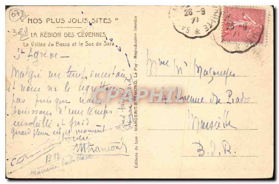 La Vallée de Besse et le Suc de Sara — St-Agrève — Éditions de luxe MARGERIT-BÉMOND — Reverso