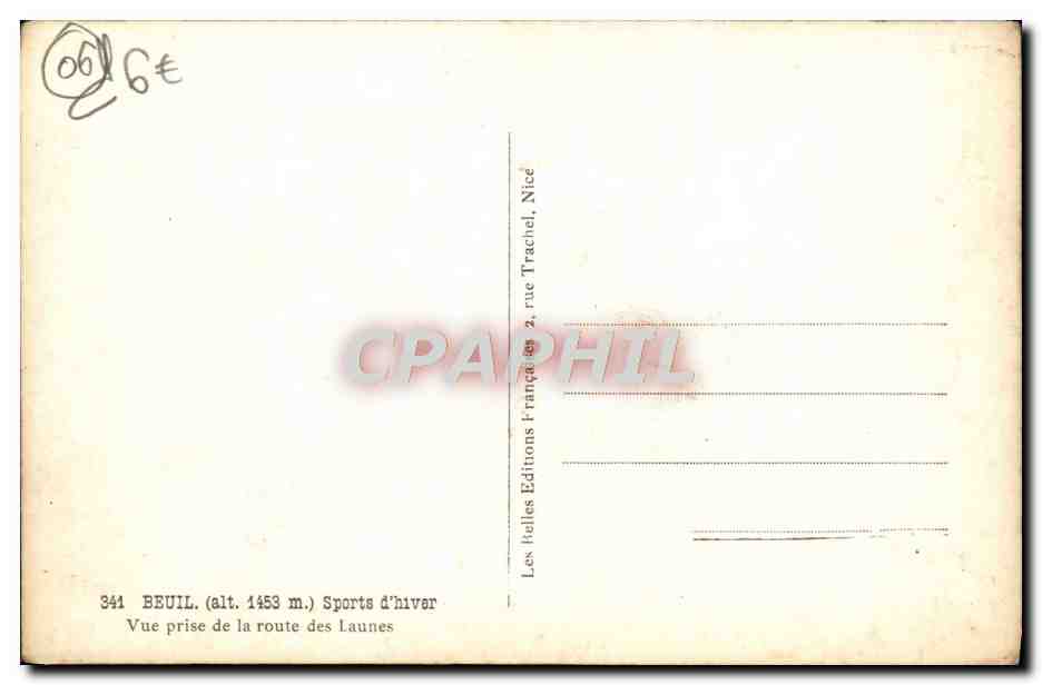 CPM Beuil Sports D'Hiver Vue Prise De La Route Des Launes — Rückseite