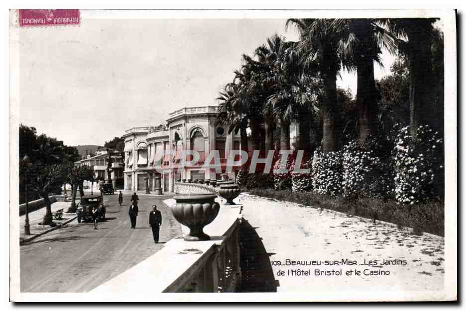 CPM Beaulieu Sur Mer Les jardins de l'hotel Bristol et le casino