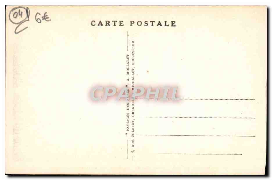Sisteron (B.A.) — La Ville, les Tours et la Citadelle — A. Mollaret, Grenoble — Verso